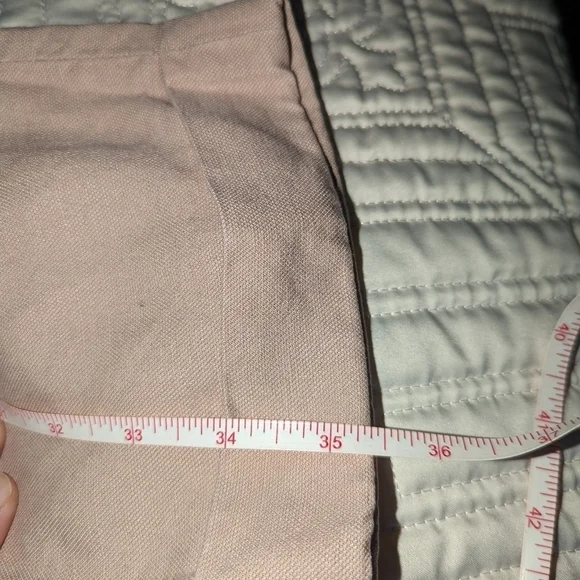 FRANK & OAK Big Cuff Linen Light Peach Trouser Pants Size 6 - Picture 12 of 13
